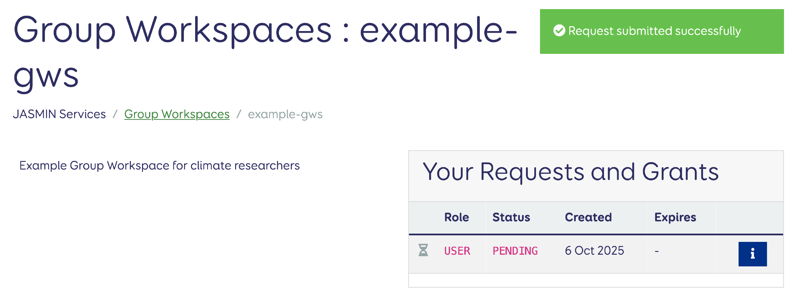 GWS access request pending