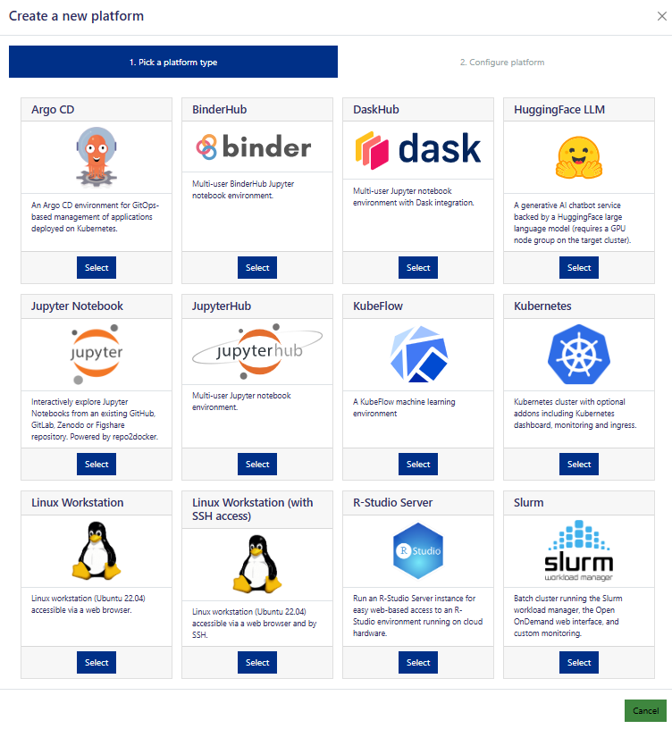 New Platform list page