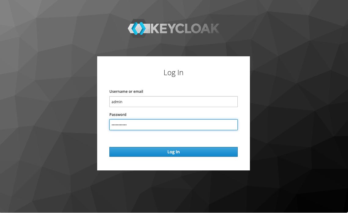 Keycloak web interface