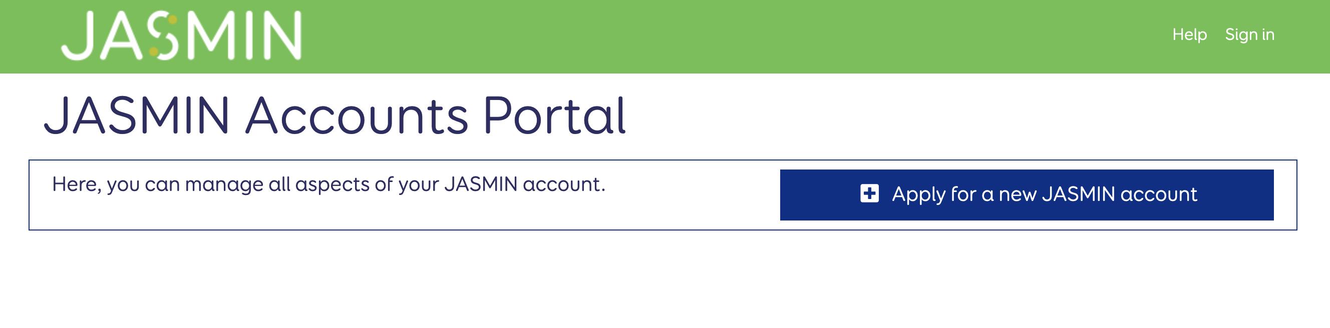 JASMIN accounts portal