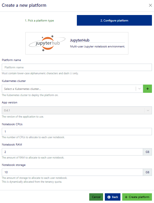 New JupyterHub platform details