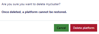 Delete a cluster