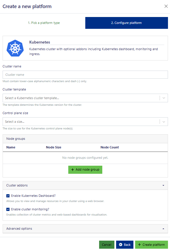 Kubernetes options