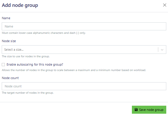 Kubernetes cluster node group