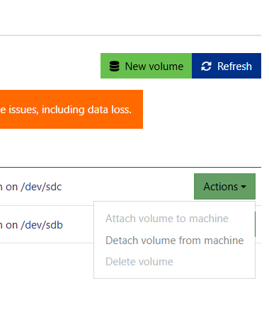 Attach, detach, or delete a volume