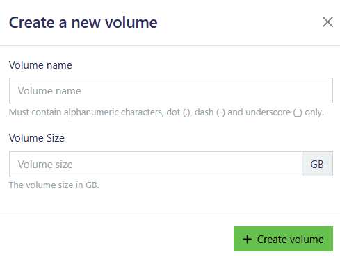 Create a new volume