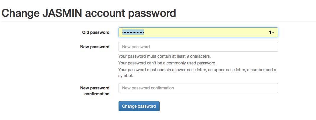 Submit new password